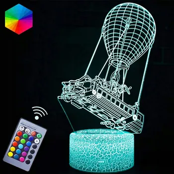 Lampička 3D LED NOČNÍ LAMPA 16LED 3v1 Dárek v pilotní barvě