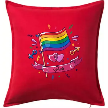 Polštář Pride vlajka - Polštář 50x50 - 50x50 - Včetně výplně ( Červená )