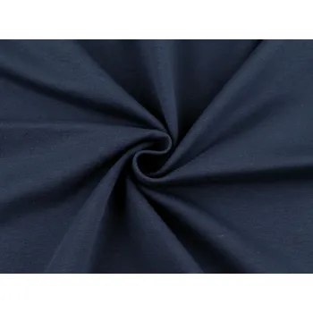 Teplákovina bavlněná nepočesaná jednobarevná, barva 10 (006) modrá tmavá