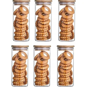 Dóza na potraviny 6 Ks Skleněná dóza průhledná 450 ml