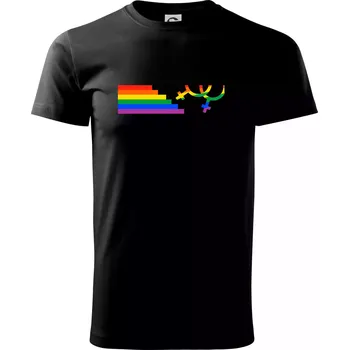 Pánské tričko Lesby symbol duha - Triko extra velké (5-8XL) - 6XL ( Černá )