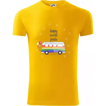Happy world pride - Viper FIT - Pánské zůžené tričko - 3XL ( Žlutá )