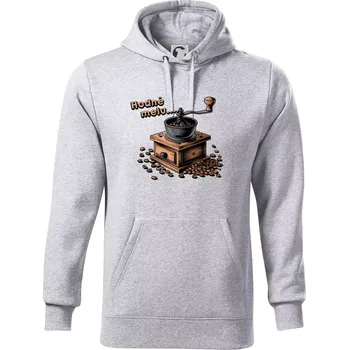 Pánská mikina Hodně melu - Mikina pánská Cape s kapucí - 5XL ( Světlešedý Melír )