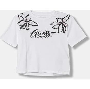 Dětská móda Dětské bavlněné tričko Guess J5YI33.K8HM4.9BYA bílá 00X, vel. 158-166