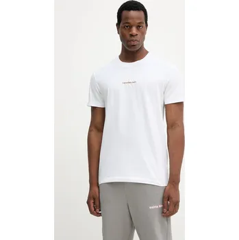 Pánské tričko Bavlněné tričko Calvin Klein Jeans J30J325649 bílá 00X, vel. M