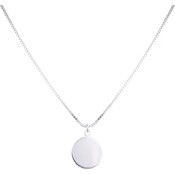 Náhrdelník Stříbrný náhrdelník s kulatou destičkou