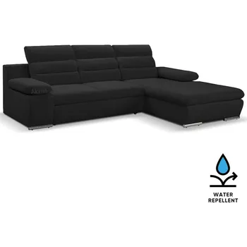 Sedací souprava Sedací souprava GRECO MINI | 278x185 cm | PRAVÁ | 99 černá WATER REPELLENT | rozkládací + úložný prostor