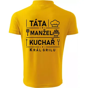 Pánská košile Táta manžel kuchař král grilu - Polokošile pánská Pique Polo 203 - 3XL ( Žlutá )