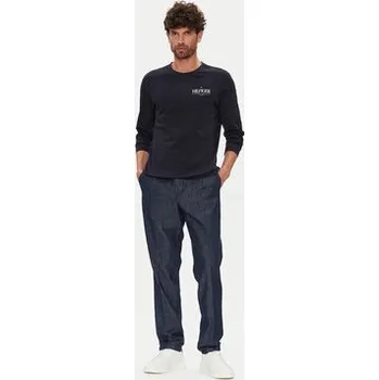 Pánské tričko Tommy Hilfiger S dlouhým rukávem Stack MW0MW41293 Tmavomodrá Regular Fit M