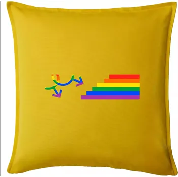 Polštář Gay symbol duha - Polštář 50x50 - 50x50 - Pouze potah ( Žlutá )