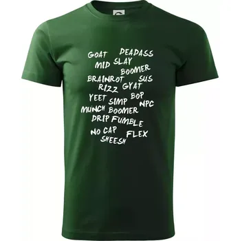 Pánské tričko Generace Z - Gen Z slovník - Triko extra velké (5-8XL) - 6XL ( Lahvově zelená )