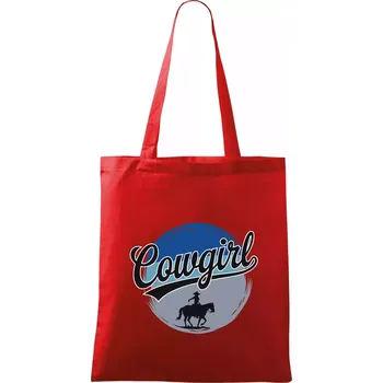 Cowgirl modrý pruh - Taška bavlněná - 42 x 38 cm ( Červená )
