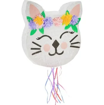 Piñata Piňata kočička s květinami, 33 x 35 x 7,5 cm