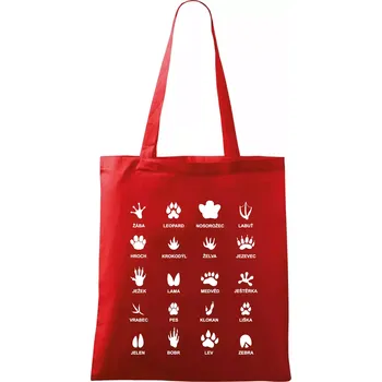 Stopy zvířat - Taška bavlněná - 42 x 38 cm ( Červená )