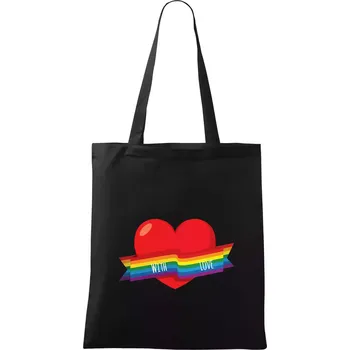 Nákupní taška LGBT with love - Taška bavlněná - 42 x 38 cm ( Černá )