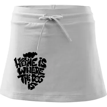 Dámská sukně Home is where the dog - Sportovní sukně - two in one - M ( Bílá )