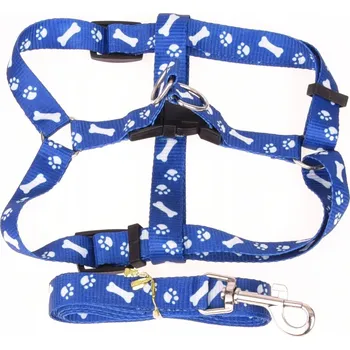 Vodítko pro psa Modré postroje KLASICKÉ POSTROJE PRO PSA BEZ TLAČENÍ LEHKÉ + VODÍTKO 120 cm