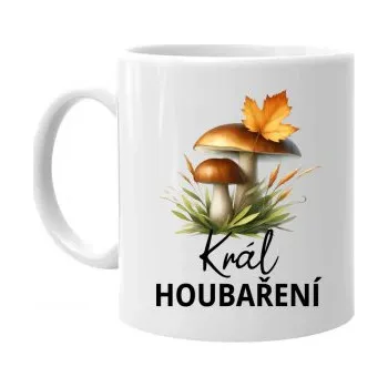 Žertovný předmět Král houbaření - hrnek s potiskem- Tričkový.cz