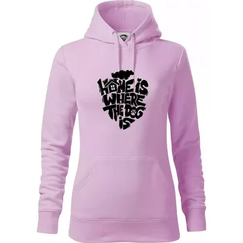 Dámská mikina Home is where the dog - Mikina dámská Cape s kapucí - XS ( Orchid )