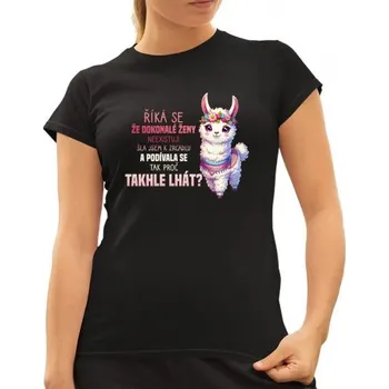 Žertovný předmět Říká se, že dokonalé ženy neexistují - dámské tričko s potiskem- Tričkový.cz