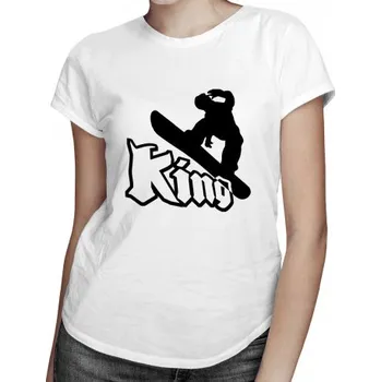 Žertovný předmět Snowboard king - dámské tričko s potiskem- Tričkový.cz