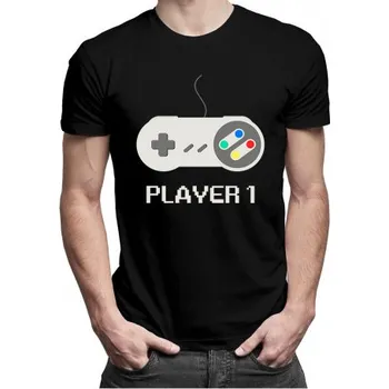 Žertovný předmět Player 1 v1 - pánské tričko s potiskem- Tričkový.cz