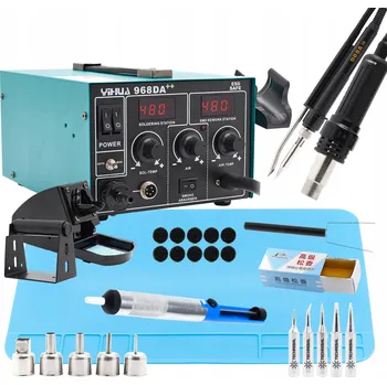 Páječka Pájecí Stanice YIHUA 968DA++ 3v1 780W Sada Příslušenství + Podložka Techrebal