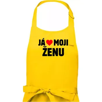 Kuchyňská zástěra Já miluju svojí ženu - Pánská zástěra na vaření - Univerzální velikost ( Žlutá )