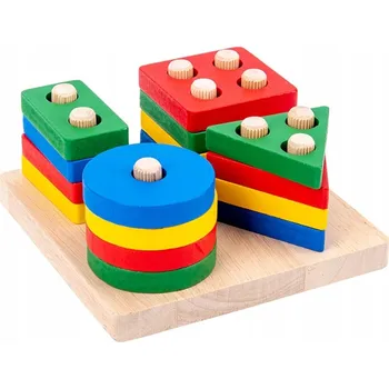 Dřevěná hračka DŘEVĚNÝ TŘÍDIČ TVARŮ - LOGICKÁ HRA A HRAČKA PRO ZRUČNOST