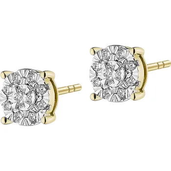 Náušnice Náušnice ze žlutého a bílého zlata s brilianty - 0,15 ct - ryzost 585 - 151.349