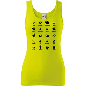 Dámské tričko Stopy zvířat - Dámské tílko - 2XL ( Limetková )