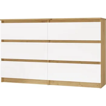 Komoda Komoda Malvína M6 120, dub artisan/bílá