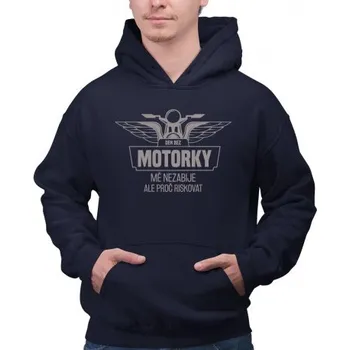 Žertovný předmět Den bez motorky mě nezabije v2 - pánská mikina s potiskem- Tričkový.cz
