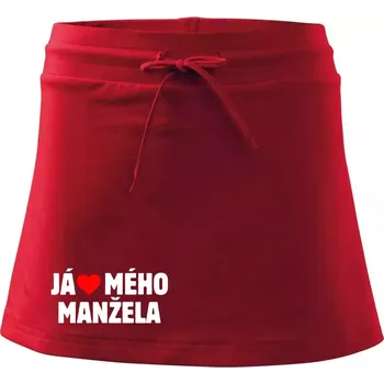 Dámská sukně Já miluju svého manžela - Sportovní sukně - two in one - M ( Červená )