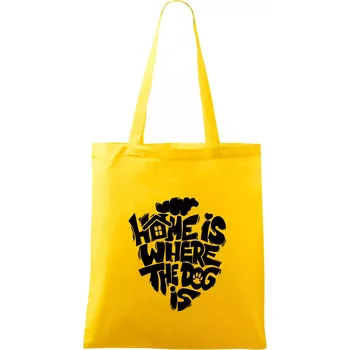 Home is where the dog - Taška bavlněná - 42 x 38 cm ( Žlutá )