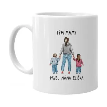 Žertovný předmět Tým mámy - hrnek s potiskem - personalizovaný produkt- Tričkový.cz