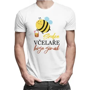 Žertovný předmět Srdce včelaře bije jinak - pánské tričko s potiskem- Tričkový.cz