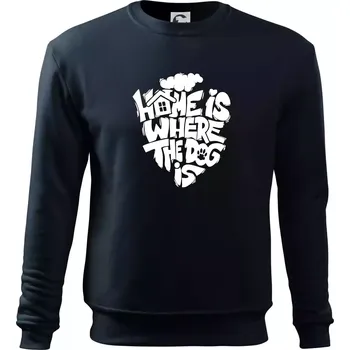 Chlapecké tričko Home is where the dog - Mikina Essential dětská - 146 cm/10 let ( Námořní modrá (velmi tmavá - téměř černá) )