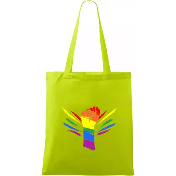 Ruka blesky - Taška bavlněná - 42 x 38 cm ( Limetková )