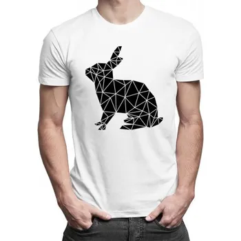 Žertovný předmět Geometric bunny - pánské tričko s potiskem- Tričkový.cz