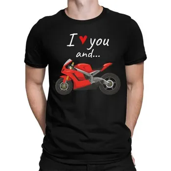 Žertovný předmět I love you and... - motocykl - pánské tričko s potiskem- Tričkový.cz