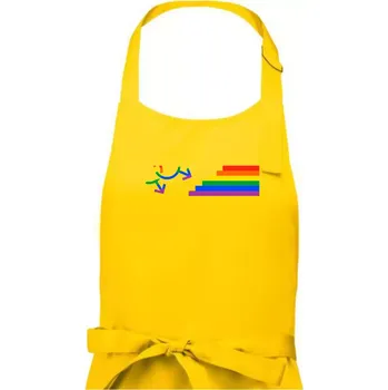 Kuchyňská zástěra Gay symbol duha - Dámská zástěra na vaření - Univerzální velikost ( Žlutá )