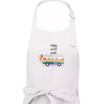 Kuchyňská zástěra Happy world pride - Dámská zástěra na vaření - Univerzální velikost ( Bílá )