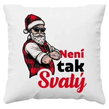 Žertovný předmět Není tak svatý - polštář s potiskem- Tričkový.cz