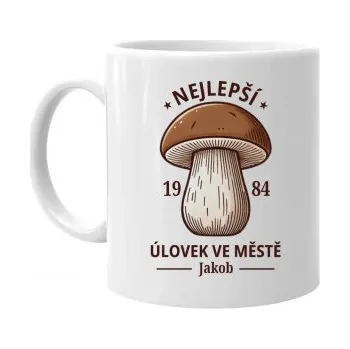 Žertovný předmět Nejlepší úlovek ve městě - jméno + rok - hrnek s potiskem - personalizovaný produkt- Tričkový.cz
