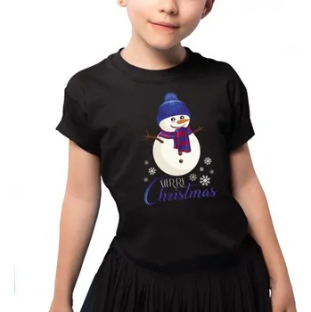 Žertovný předmět Merry Christmas - sněhulák- dětské tričko s potiskem- Tričkový.cz