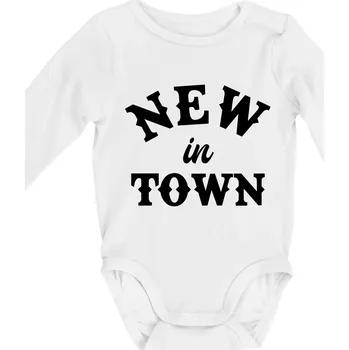 Kojenecké oblečení New in town - Body kojenecké s dlouhým rukávem - Dlouhý r. do 3 měs ( Bílá )