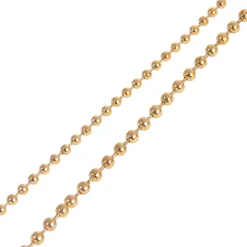 Náhrdelník Kuličkový řetízek z chirurgické oceli Army style 2-3 mm Zlatý - Průměr ø 2 mm, Délka 18 cm