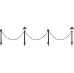 Lampa Strend Pro Garden, reťaz, ohrada, plot do záhrady, 2x solárne svietidlo, 1x LED, 16,5x16,5x71,5 cm
