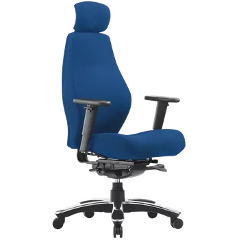 ROBUS - 200 židle kancelářská s podhlavníkem, látka modrá
